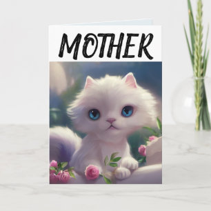 MOTHER CAT KITTEN BIRTHDAY Greeting Card