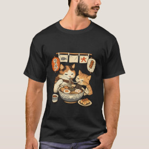 Mother Cat & Kitten Ramen Shirt – Cute Japanese 
