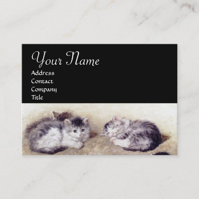 MOTHER CAT WITH KITTENS BUSINESS CARD (Front)