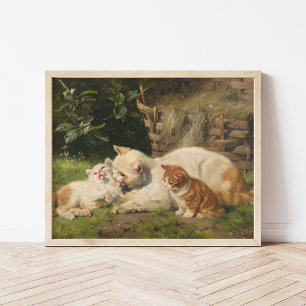 Mother Cat with Kittens Julius Adam the Younger Poster