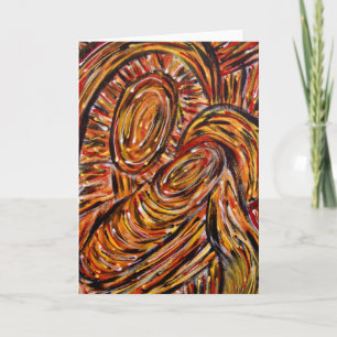 Mother & Child Abstract Christmas Nativity Xmas Holiday Card