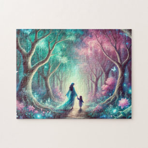 Mother & Child Magical Watercolor Forest Gift Jigsaw Puzzle