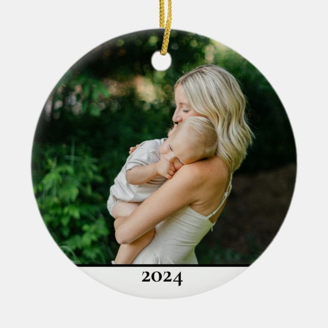 Mother & Child Photo A Moment to Remember Ceramic Tree Decoration (Front)