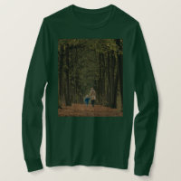 Mother Child Walking In Forest Green T-Shirt