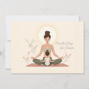 Mother Child Yoga Meditation Art Holiday Card