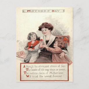 Mother Children Flower Postcard
