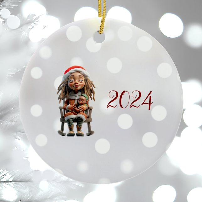 Mother Christmas I Christmas Elf Ceramic Ornament (Creator Uploaded)