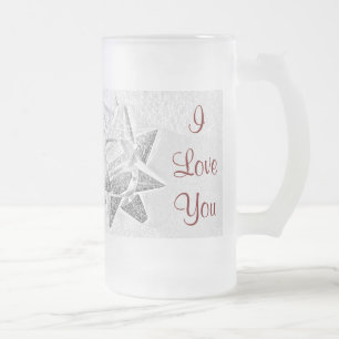 Mother Christmas Love Frosted Glass Beer Mug