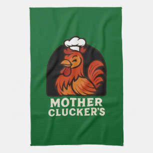 Mother Clucker’s Funny Retro Hen Chef - Vintage Ca Tea Towel
