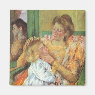 Mother Combing Child's Hair   Mary Cassatt Magnet