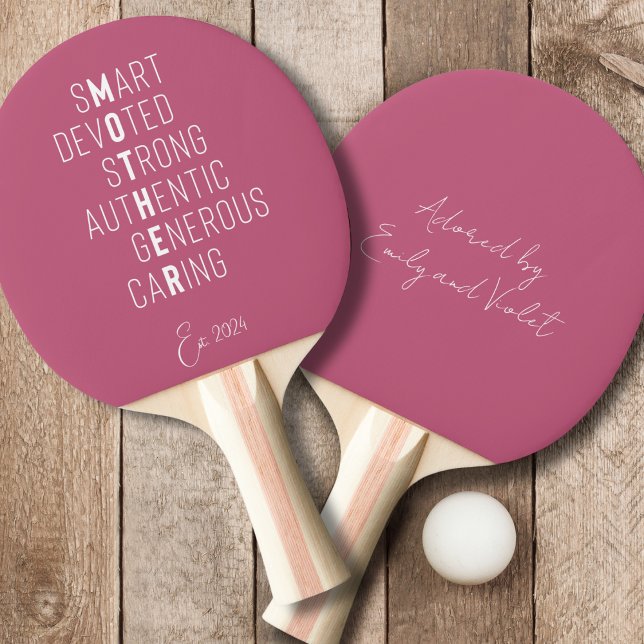 Mother crossword mum modern dusty rose kids names ping pong paddle (Creator Uploaded)