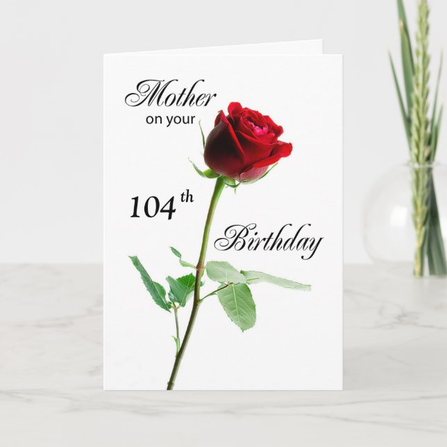 Mother Customisable Age Birthday Red Rose Card (Front)