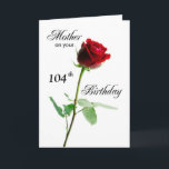Mother Customisable Age Birthday Red Rose Card<br><div class="desc">On your Mother’s birthday,  a beautiful red rose offers a reminder that the she is loved. Customise with her age for a personalised touch!</div>