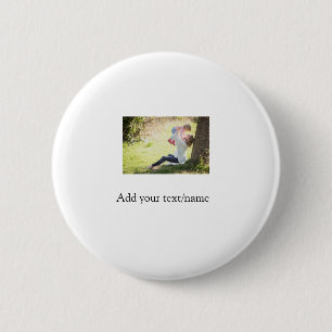 Mother daughter family photo add name picture text 6 cm round badge