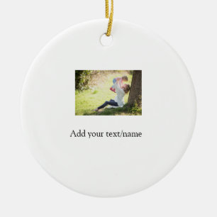 Mother daughter family photo add name picture text ceramic tree decoration