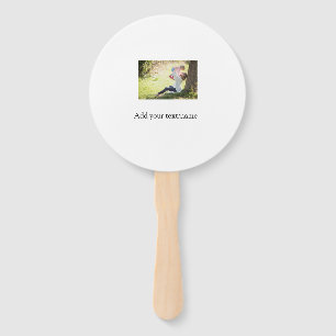 Mother daughter family photo add name picture text hand fan