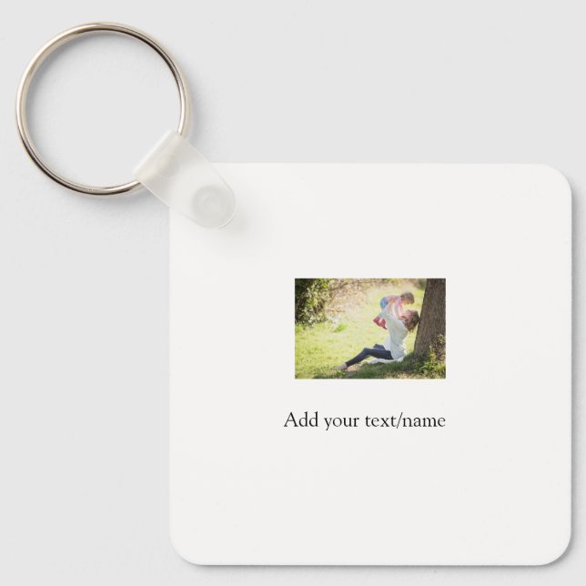 Mother daughter family photo add name picture text key ring (Front)