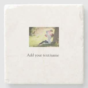 Mother daughter family photo add name picture text stone coaster