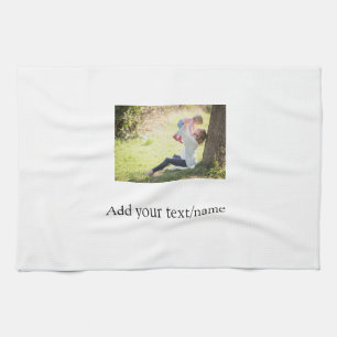 Mother daughter family photo add name picture text tea towel