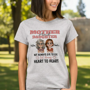 Mother Daughter Illustration Love Across Distance  T-Shirt
