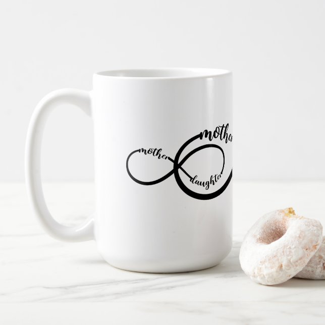 Mother Daughter Infinity  Coffee Mug (With Donut)