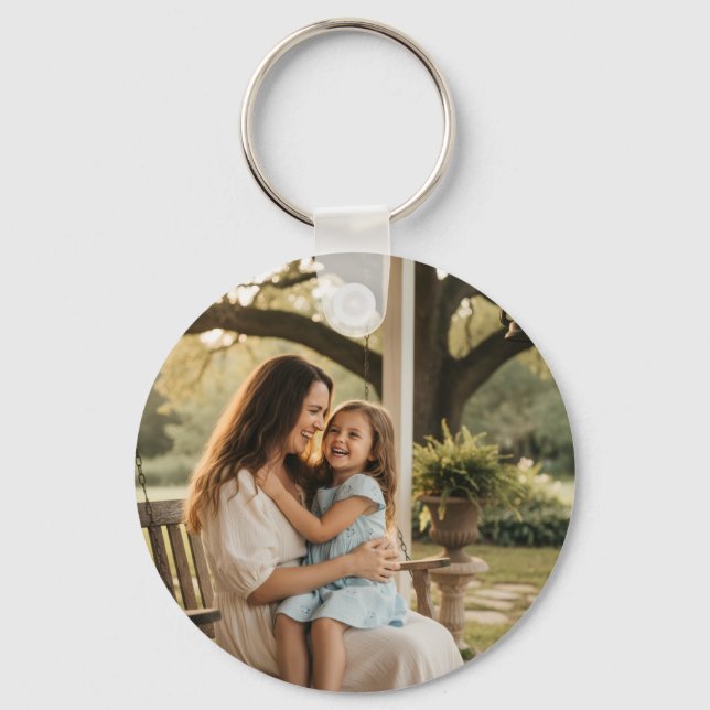Mother daughter love photo mothers day family gift key ring (Front)