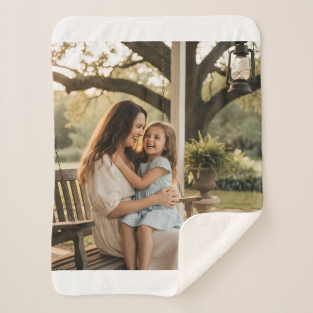 Mother daughter love photo mothers day family gift sherpa blanket (Front)