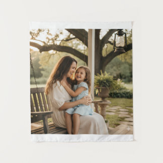 Mother daughter love photo mothers day family gift tapestry