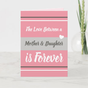 Mother & Daughter love you pink and grey Card
