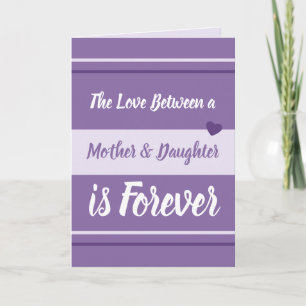 Mother & Daughter love you purple and white Card