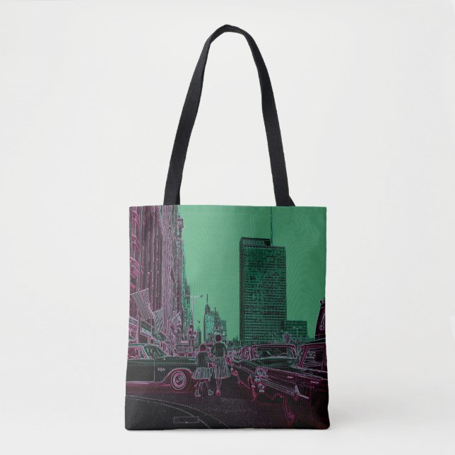 Mother Daughter Shopping Michigan Ave Chicago 1961 Tote Bag (Front)