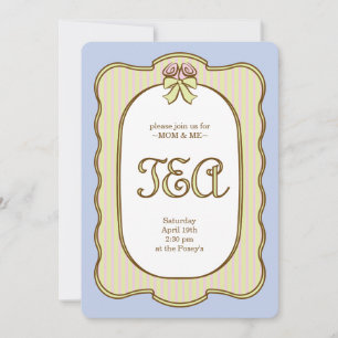 Mother Daughter Stylish Vintage Tea Party Invitation