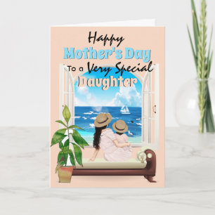 Mother daughter tropical paradise window card