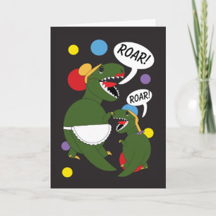 Mother Daughter Tyrannosaurs Rex Personalise Card