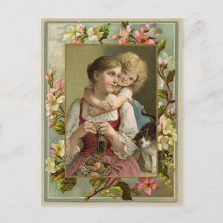 Mother & Daughter Vintage Reproduction Postcard