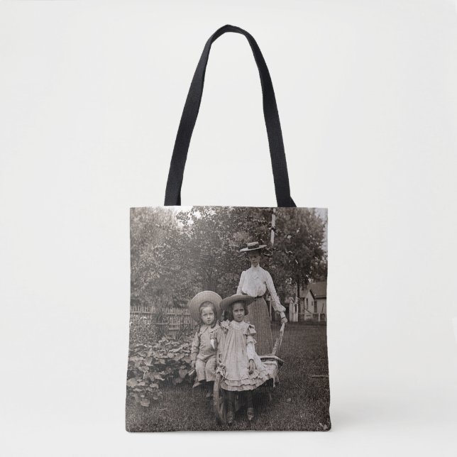 Mother Daughters 1890 Heirloom Gardening Garden Tote Bag (Front)