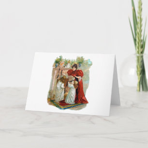 Mother & Daughters on the Night Before Christmas Holiday Card