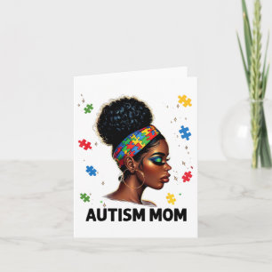 Mother Day African Black Autism Mum Afro Autism Aw Card