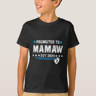 Mother Day Mum 2024 Promoted To Mamaw Est 2024 T-Shirt