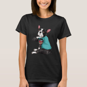 Mother Day Tattooed Dog Mum Boston Terrier I Love T-Shirt