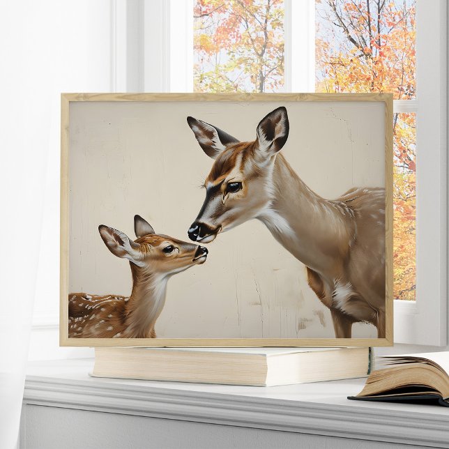 Mother Deer and Fawn Watercolor Nature Art Poster (Creator Uploaded)