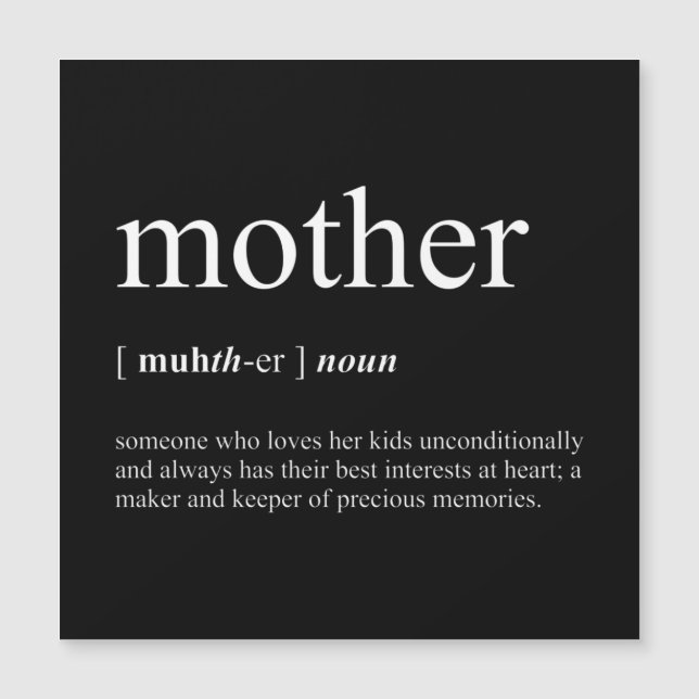 Mother Definition Black Magnet (Front)