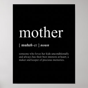 Mother Definition Black Poster