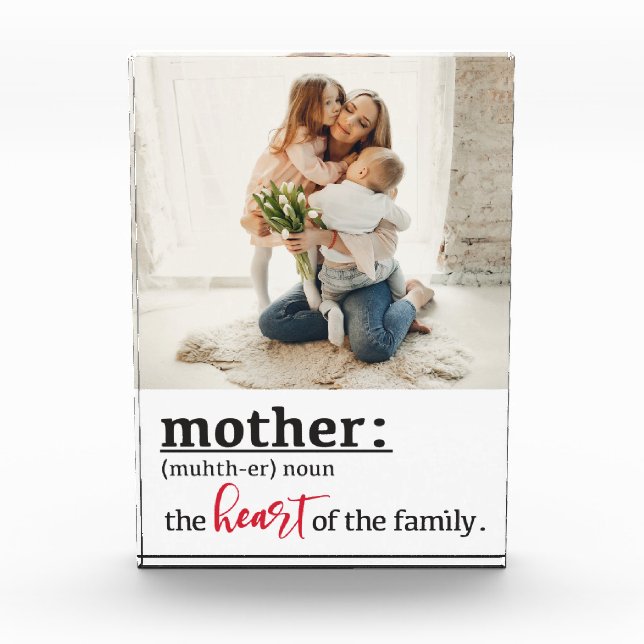 Mother definition heart of the family custom  photo block (Front)