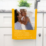 Mother Definition | Modern Minimal Photo Tea Towel<br><div class="desc">This simple and sweet towel has the definition of a mother in trendy, modern typefaces with charming hearts and a spot for names. All colours can be customised. Minimal one photo template for a gift anyone would love. Mother's Day is the perfect opportunity to show ALL the moms in our...</div>