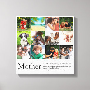 Mother Definition Quote Photo Collage Canvas Print