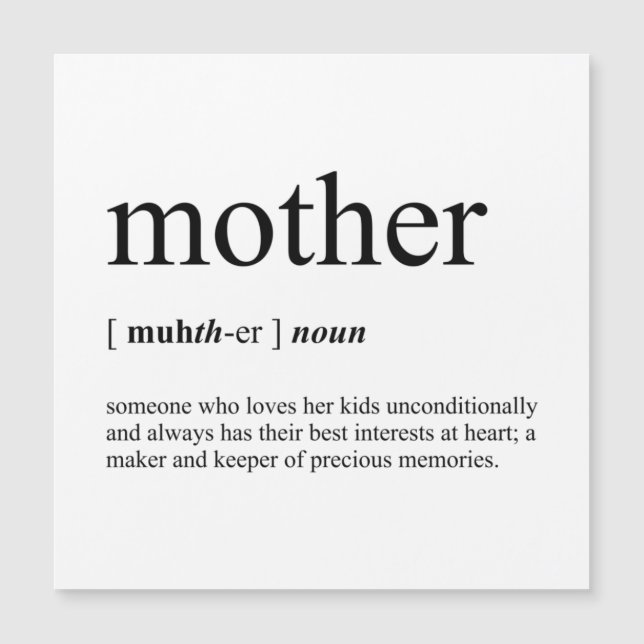 Mother Definition White Magnet (Front)