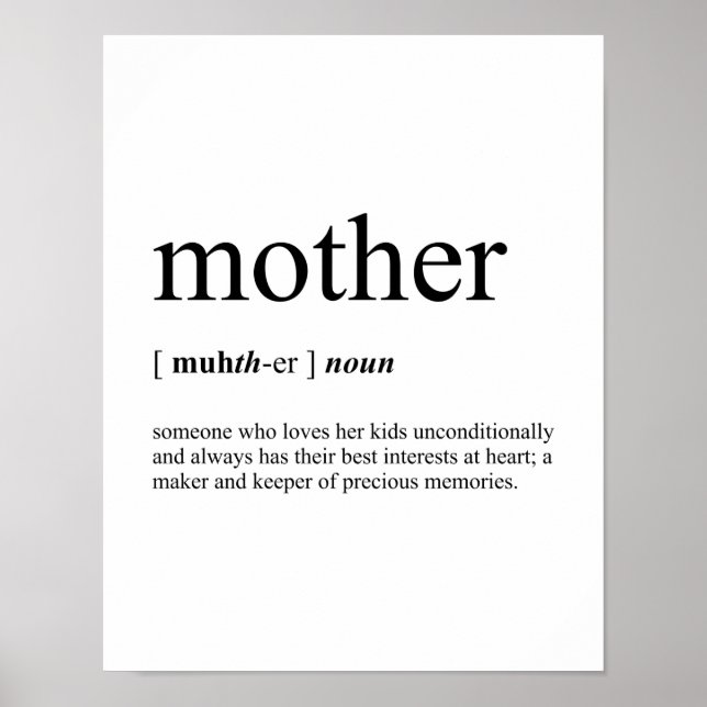 Mother Definition White Poster (Front)