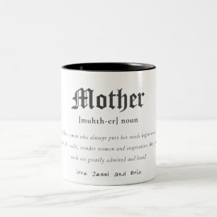 Mother Dictionary Definition Personalised Gift Two-Tone Coffee Mug