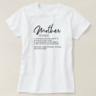 Mother Dictionary Definition T-Shirt Mum Life Tee